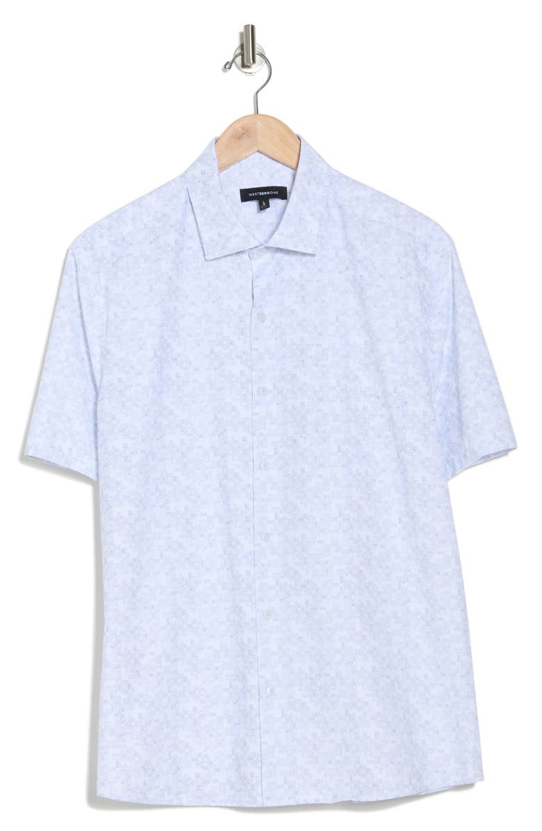 WESTZEROONE Mateo Short Sleeve Button-Up Shirt, Alternate, color, Blue