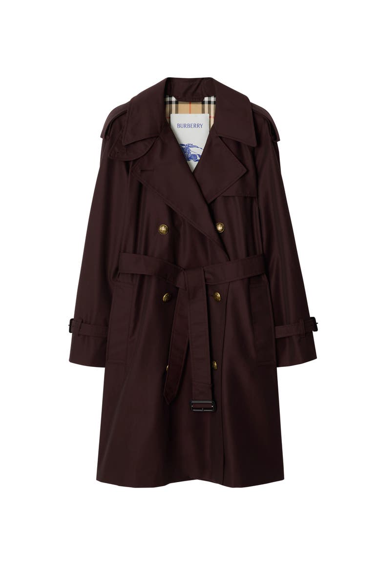 Mid-length Gabardine Castleford Trench Coat, Main, color, Mahogany red