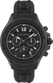 PLEIN SPORT Warrior Tech Silicone Strap Watch, 47mm