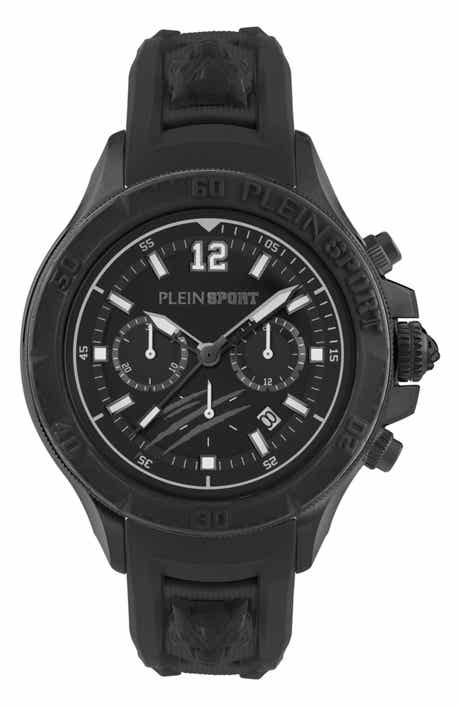 PLEIN SPORT Warrior Tech Silicone Strap Watch, 47mm