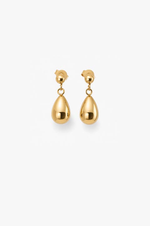 Gold Teardrop Dangle Earrings