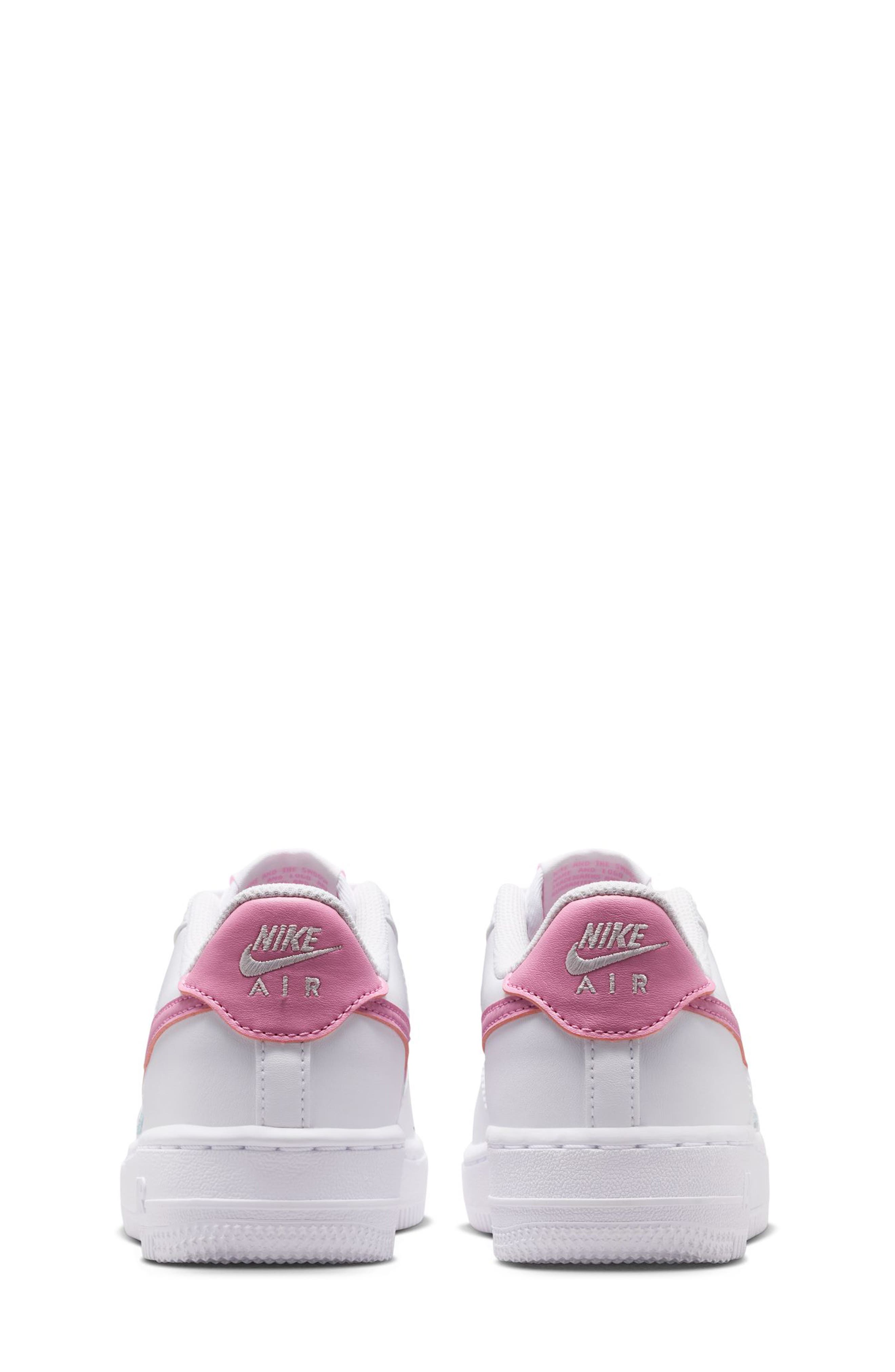 Nike Kids' Air Force 1 Sneaker, Alternate, color, 124 White/Pnkris