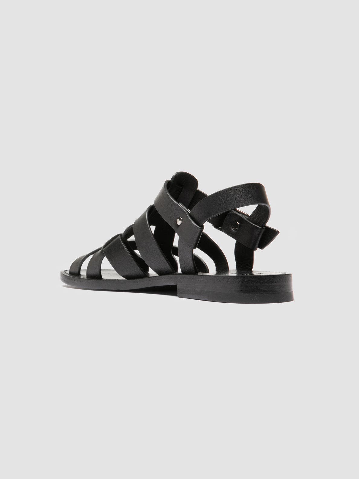Officine Creative Ganema 105 Leather Fisherman Sandals, Alternate, color, Black