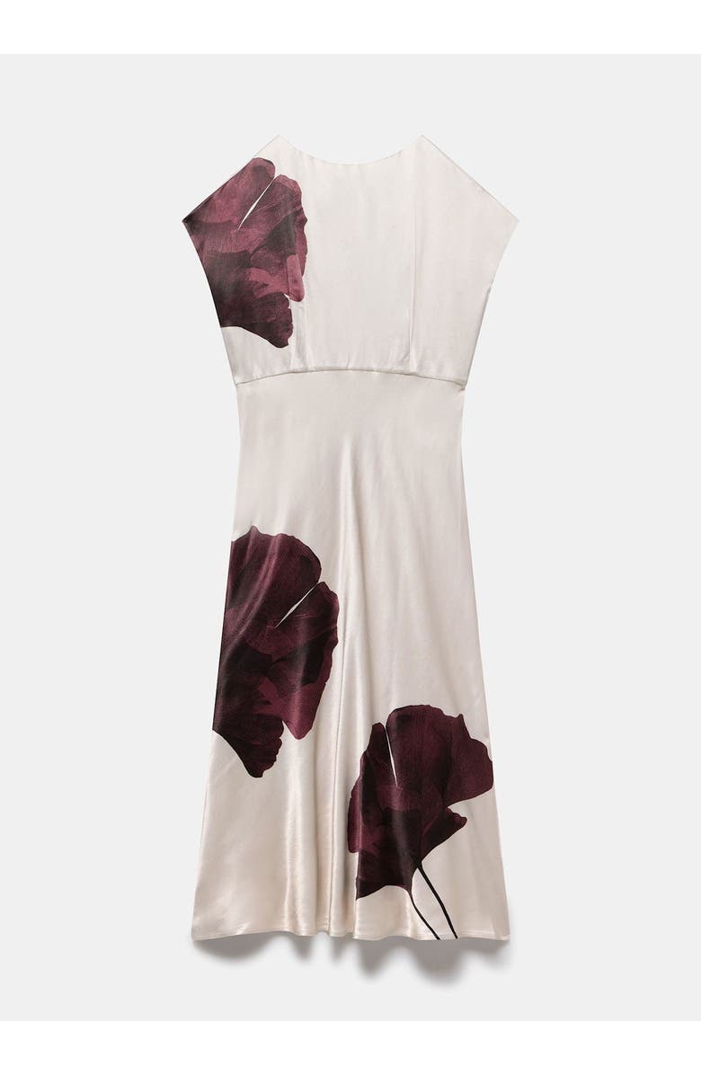 MINT VELVET Floral Print Satin Maxi Dress, Alternate, color, Burgundy