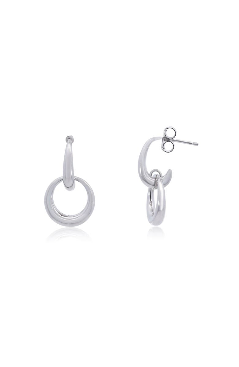 The Lovery Fine Jewelry Double Round Link Drop Earrings, Main, color, Sterling Silver