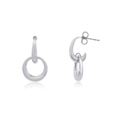 Double Round Link Drop Earrings