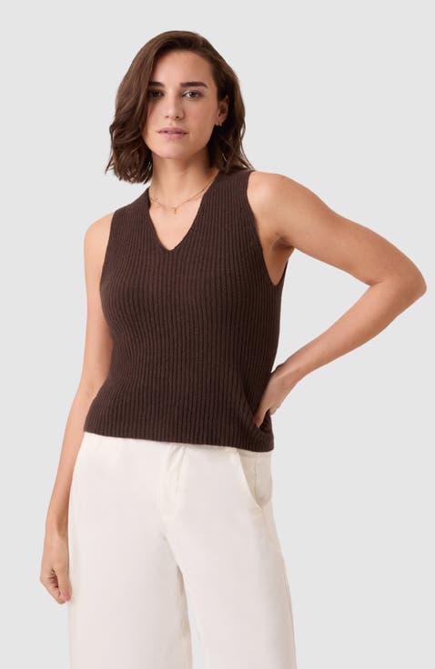 Ribbed V-Neck Tank Top