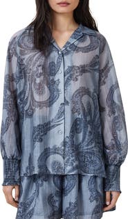AllSaints Isla Paisley Button-Up Shirt