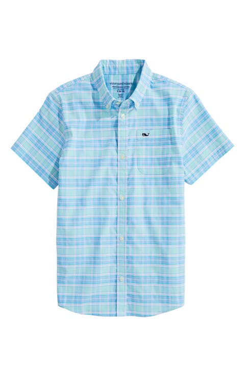 Kids' Plaid Short Sleeve Button-Down Shirt (Toddler, Little Kid & Big Kid)
