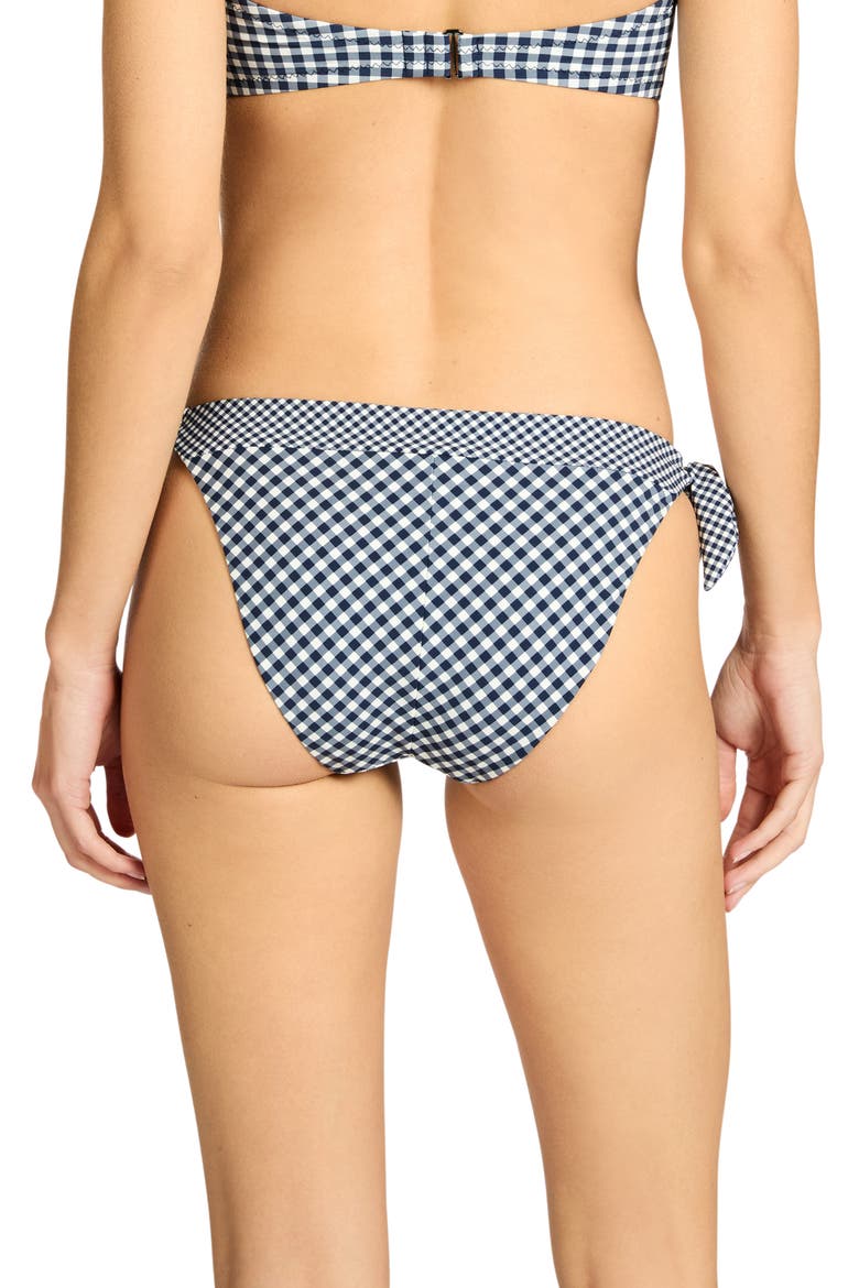Brigitte Side Tie Bikini Bottoms, Alternate, color, NAVY/ CREAM