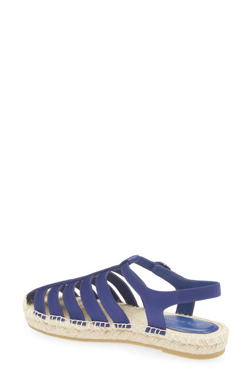 Jeffrey Campbell Tan Lines Espadrille Fisherman Sandal In Navy Satin
