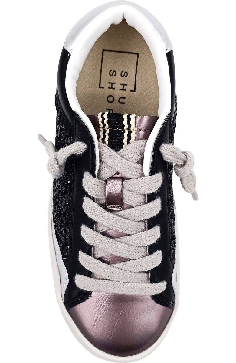 SHUSHOP Kids' Ruby Sneaker, Alternate, color, Black Glitter