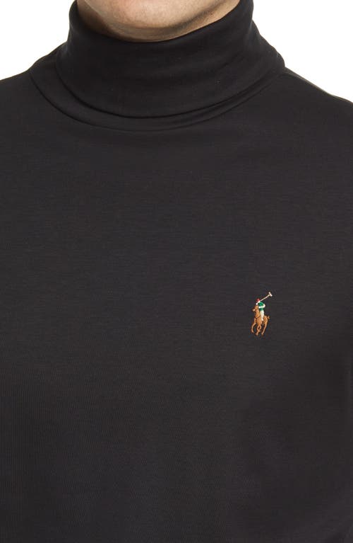 Polo Ralph Lauren Soft Touch Cotton Turtleneck Shirt In Black
