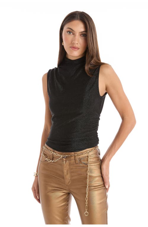 The Noli Shop Mia Shimmer Tank In Black