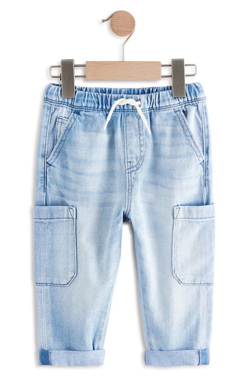 Next Kids' Straight Leg Drawstring Jeans In Blue