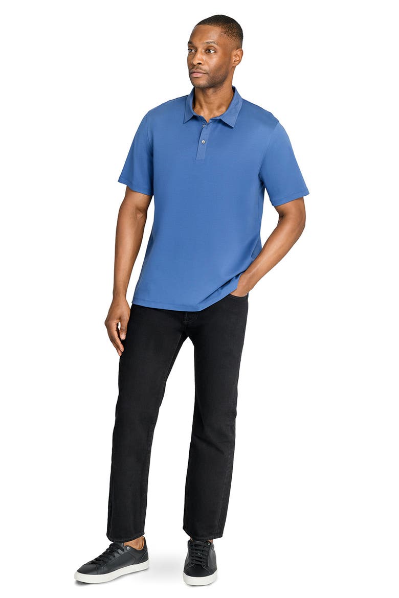 Solid Reworked Slim Fit Polo, Alternate, color, MED BLUE