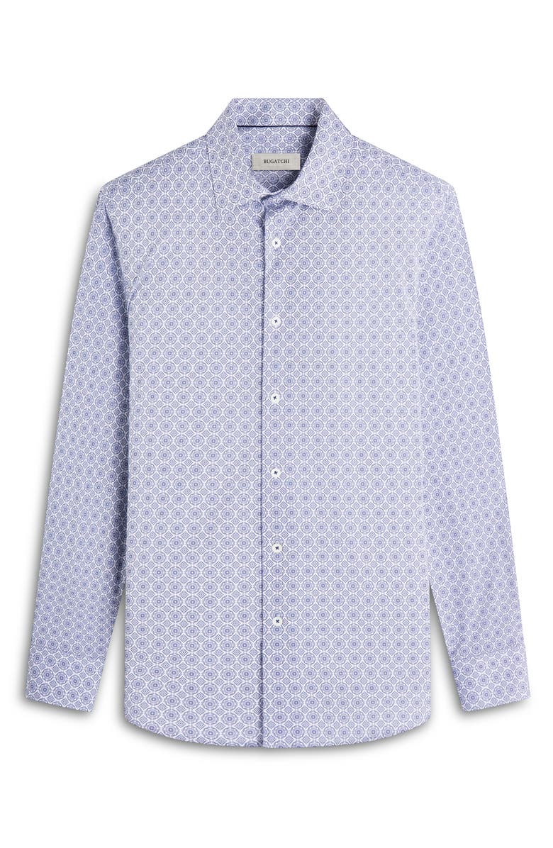 Bugatchi James OoohCotton<sup>®</sup> Mandala Print Button-Up Shirt, Alternate, color, Navy