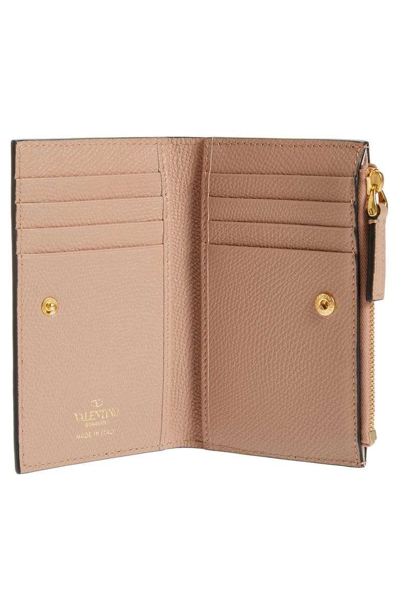 Valentino Garavani VLOGO Leather Card Case, Alternate, color, Gf9 Rose Canelle