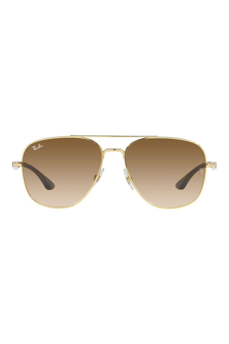 56mm Gradient Square Sunglasses, Main, color, ARISTA/ CLEAR GRADIENT BROWN