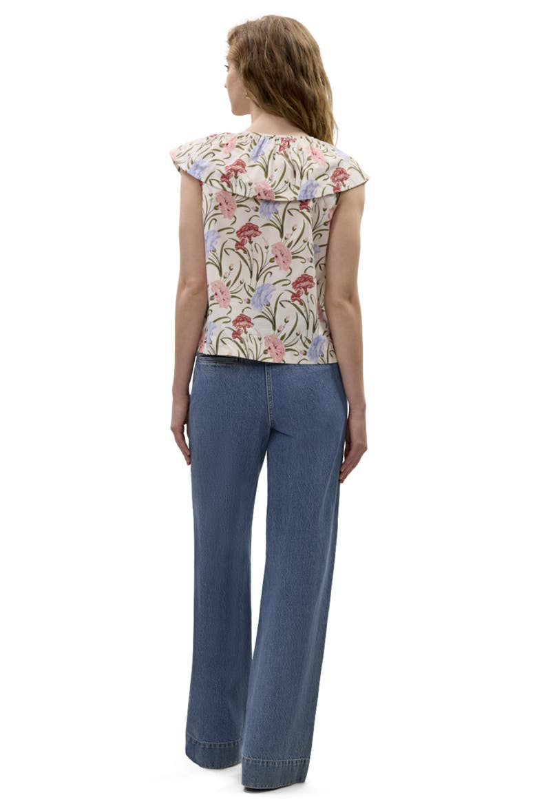 Acosanti Floral Top, Alternate, color, Ivory Multi