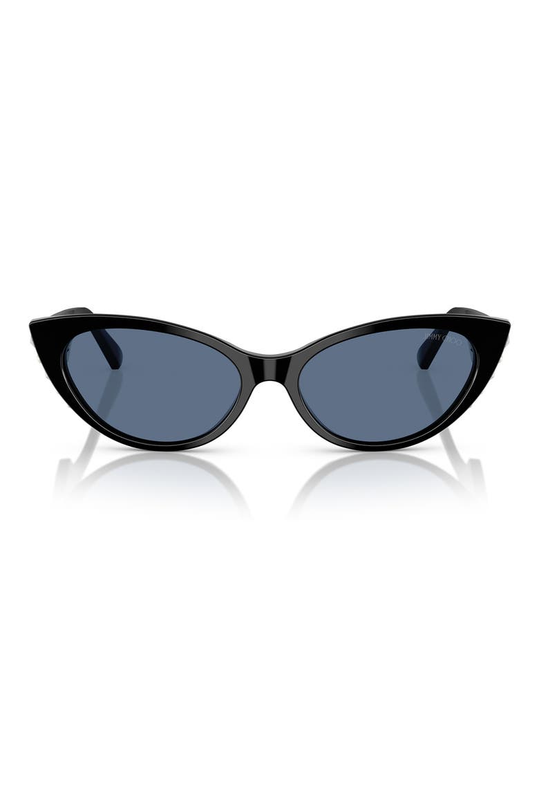 55mm Cat Eye Sunglasses, Main, color, BLACK BLUE