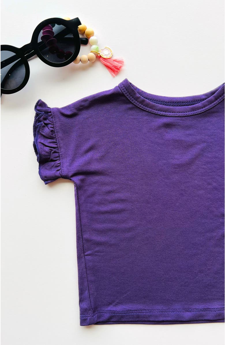 Laree + Co Elmerial Purple Ruffle Tee, Alternate, color, Purple