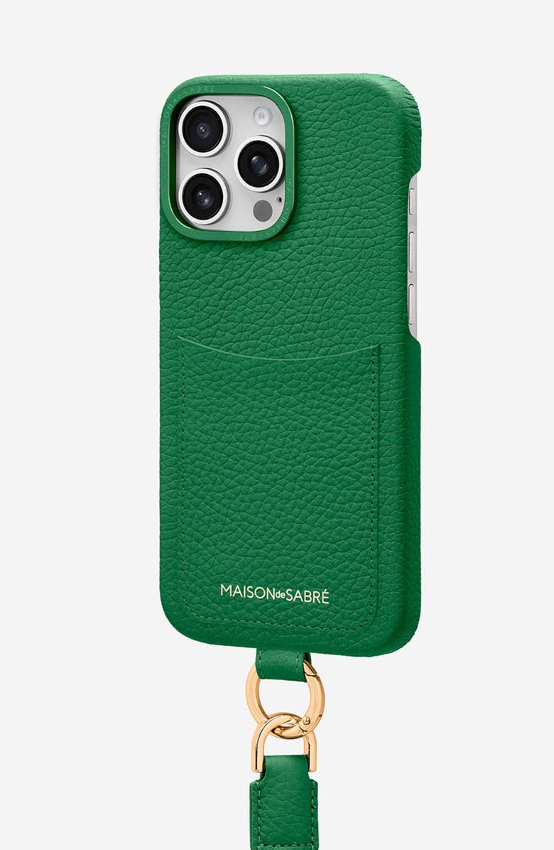 MAISON de SABRÉ Sling Phone Case, Alternate, color, Emerald Green