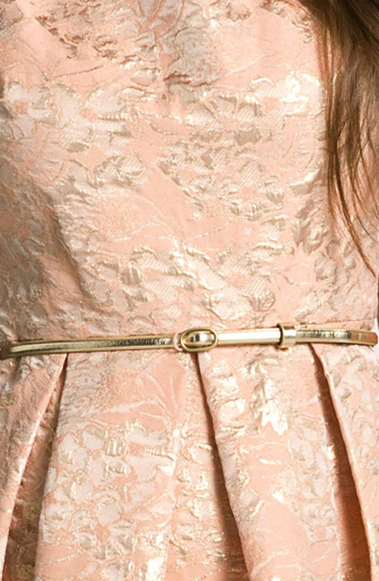 Eliza J Belted Cotton Jacquard Tulip Dress, Alternate, color,