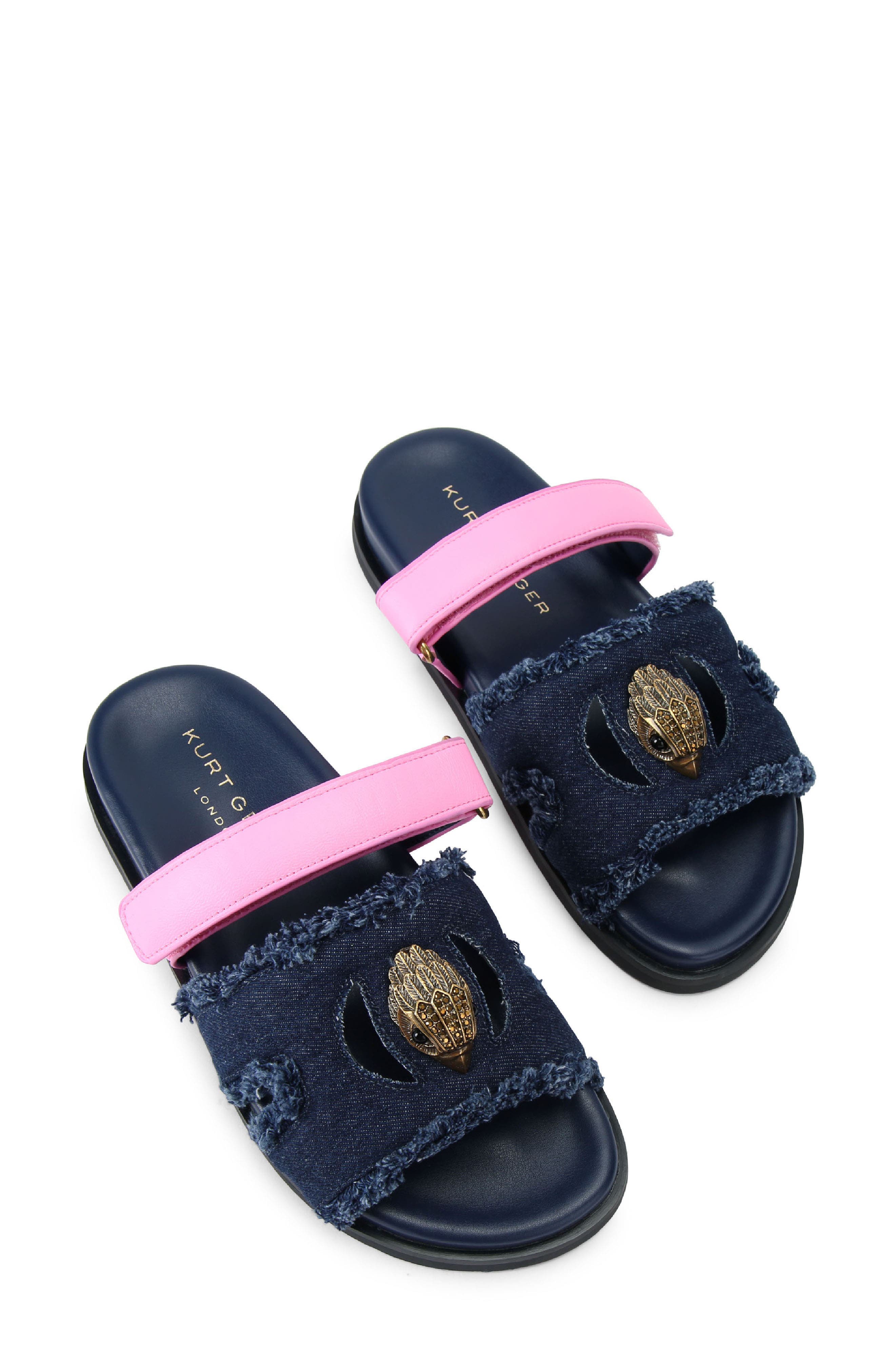 Kurt Geiger London Eagle Cutout Slide Sandal, Alternate, color, Light Pink/ Pastel Blue