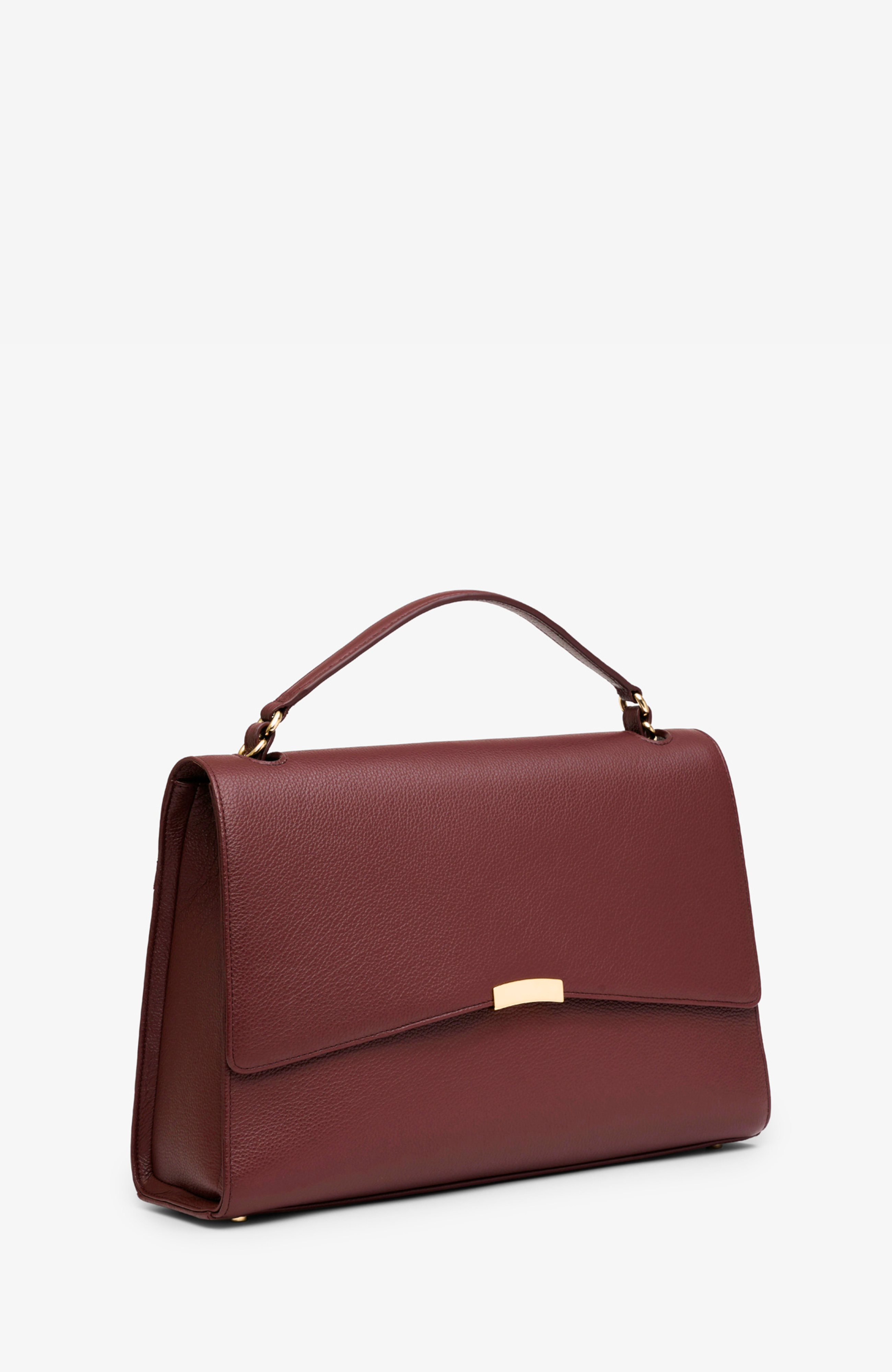 BY BANOO Signature Briefcase, Alternate, color, Burgundy/Gold