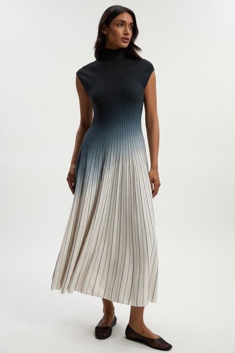 Dip Dye Detail Knitted Maxi Dress