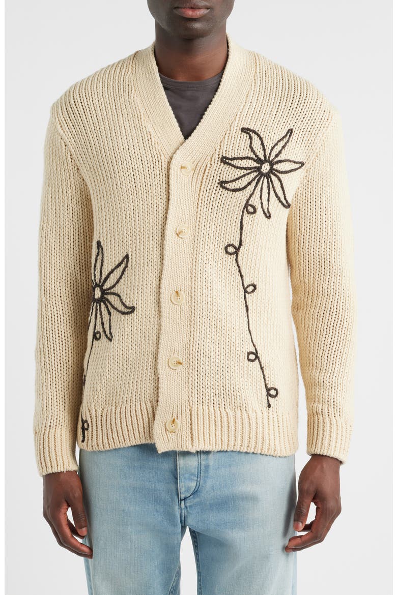 Mika 6620 Flower Embroidered Recycled Polyester Blend Cardigan