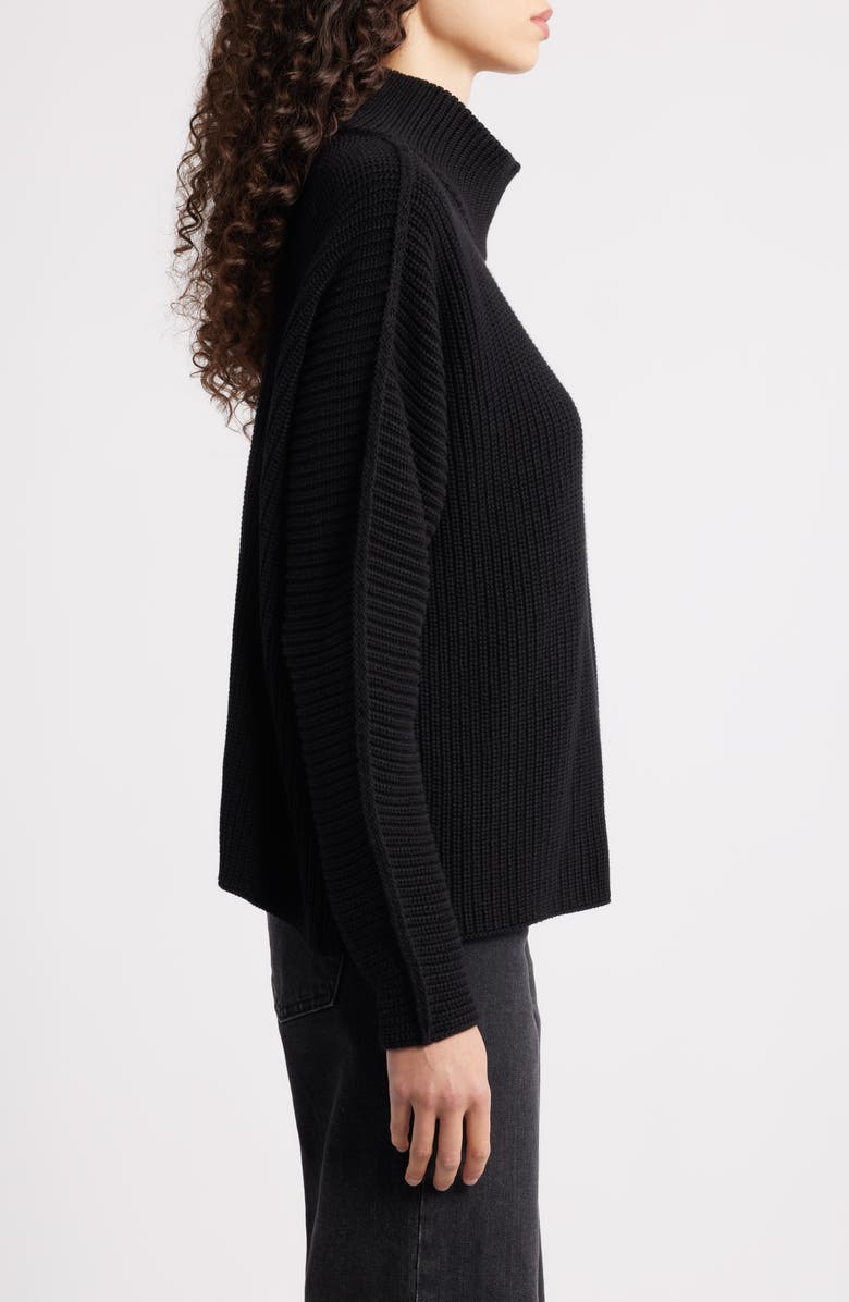 Frank & Eileen Montecito Mock Neck Cotton Sweater, Alternate, color, Black