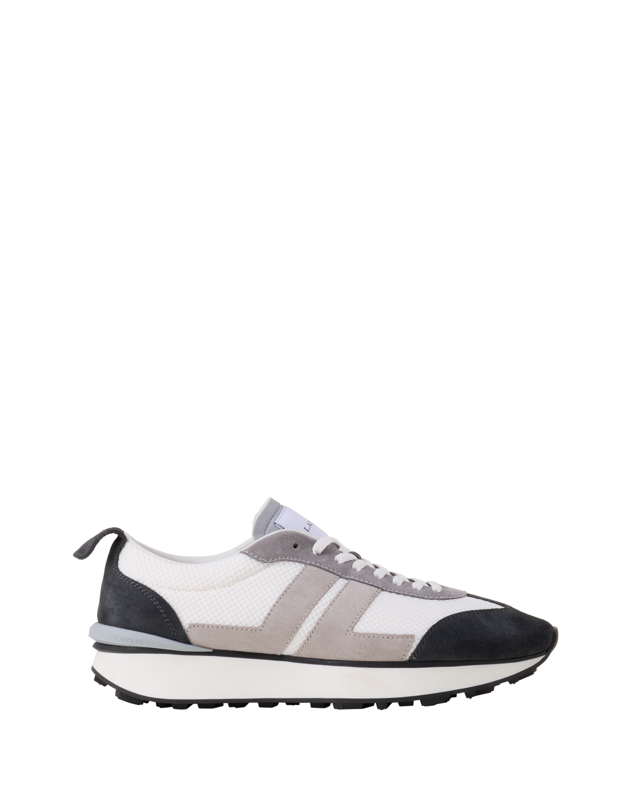 Lanvin Bumpr Sneakers In Mesh And Brushed Suede, Main, color, Grey