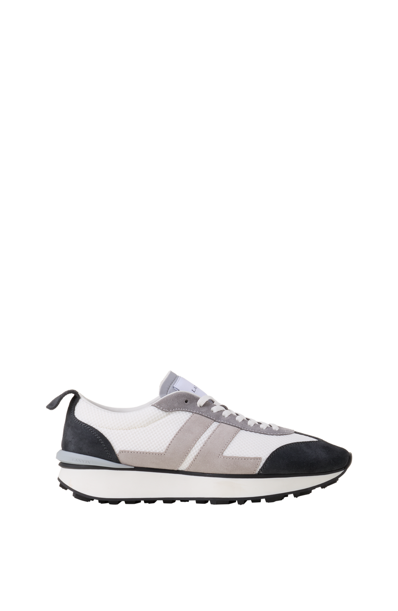 Lanvin Bumpr Sneakers In Mesh And Brushed Suede, Main, color, Grey