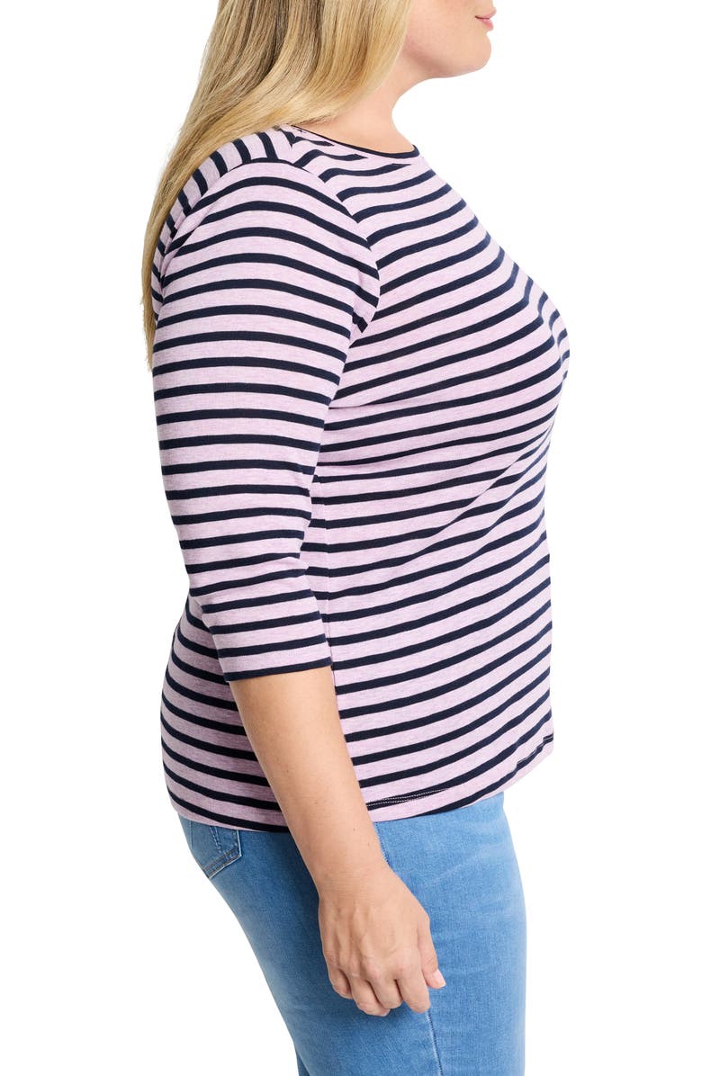 NZT by NIC+ZOE Stripe Cotton & Modal Boat Neck Top, Alternate, color, 