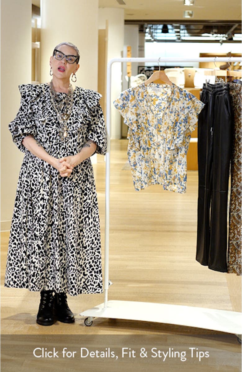 Arista Ruffle Sleeve Pintuck Top, sales video thumbnail