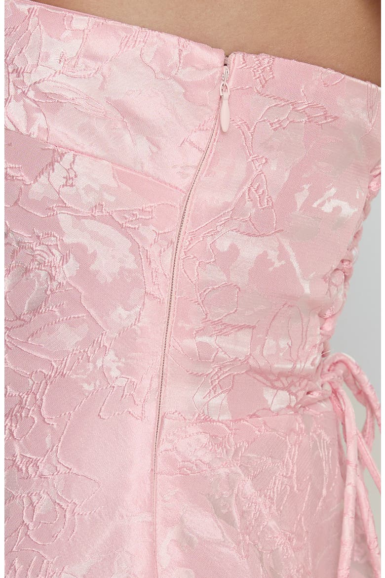 Lips Are Sealed Lace Jacquard Strapless Gown, Alternate, color, PINK