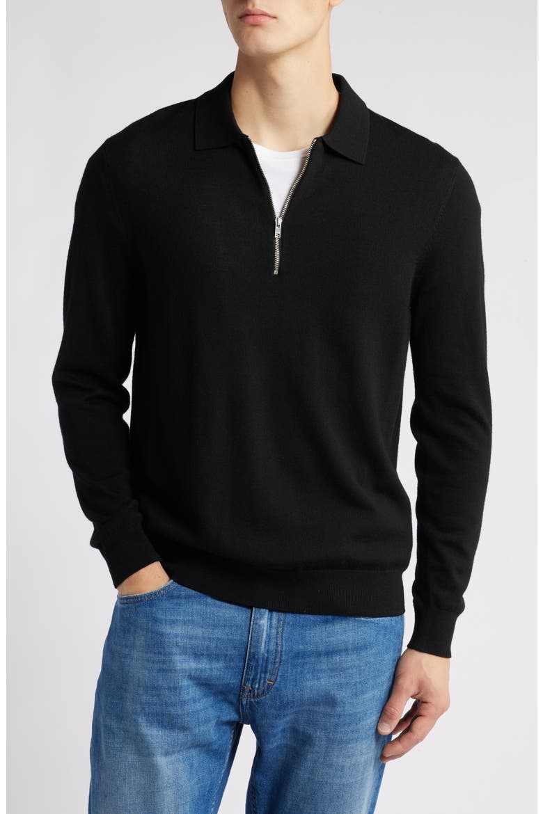 トップス 00s John W.Nordstrom wool knit polo BLK NN07 Quarter Zip Wool Polo Sweater (Men) | Nordstrom