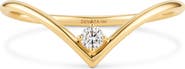 DEVATA Chevron Round Lab Grown Diamond Ring in 14K Gold