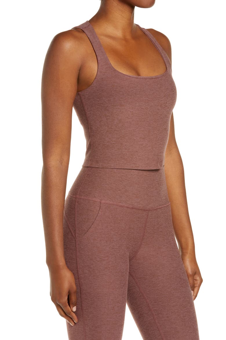 Space Dye Square Neck Crop Tank, Alternate, color, SIENNA BROWN HEATHER