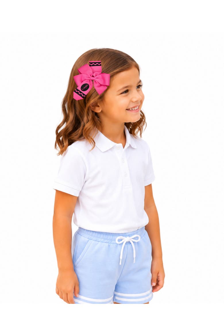 Crayon Back-to-School Hair Bow, Alternate, color, Pink