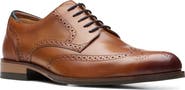 Clarks® Craft Arlo Limit Leather Wingtip Derby