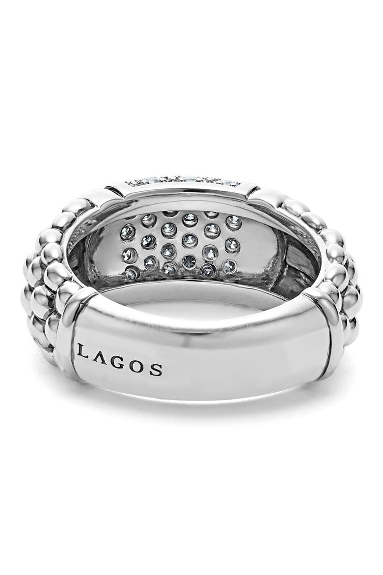 Signature Caviar Pavé Diamond Ring, Alternate, color, SILVER DIAMOND