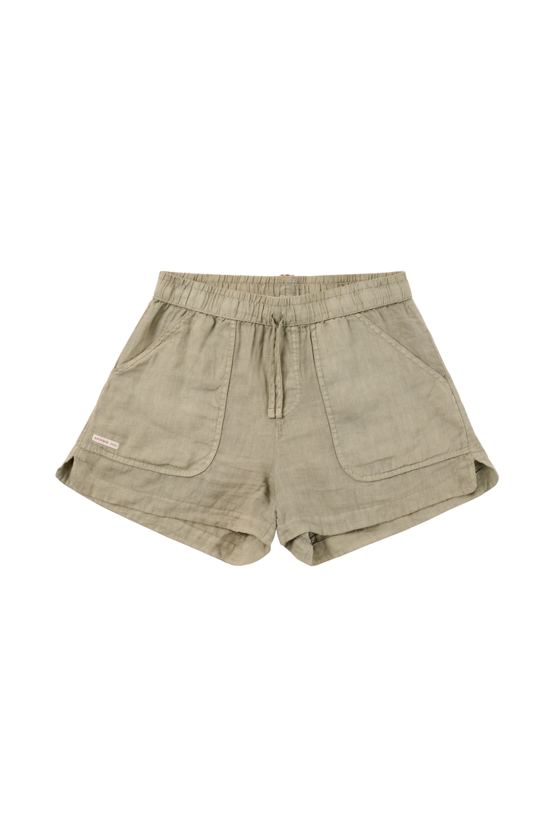 3.5incher Safari Linen Shorts Womens, Main, color, Olive Ash