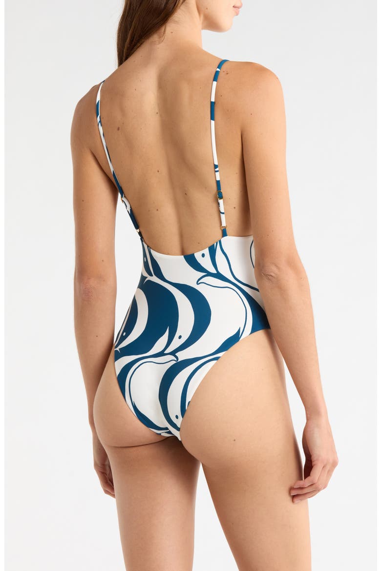 Fish Print One-Piece Swimsuit, Alternate, color, PEIXE COPA