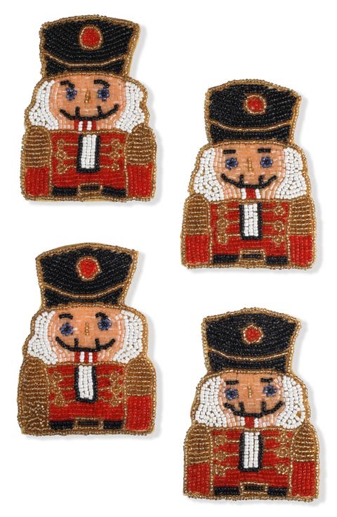 Nutcracker Set of 4 Beaded Coasters