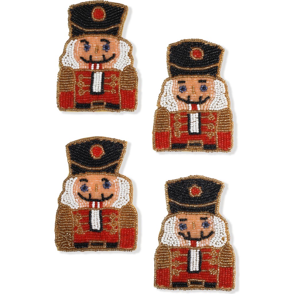 Tiramisu Set Of 4 Classic Nutcracker Beaded Coasters In Multi