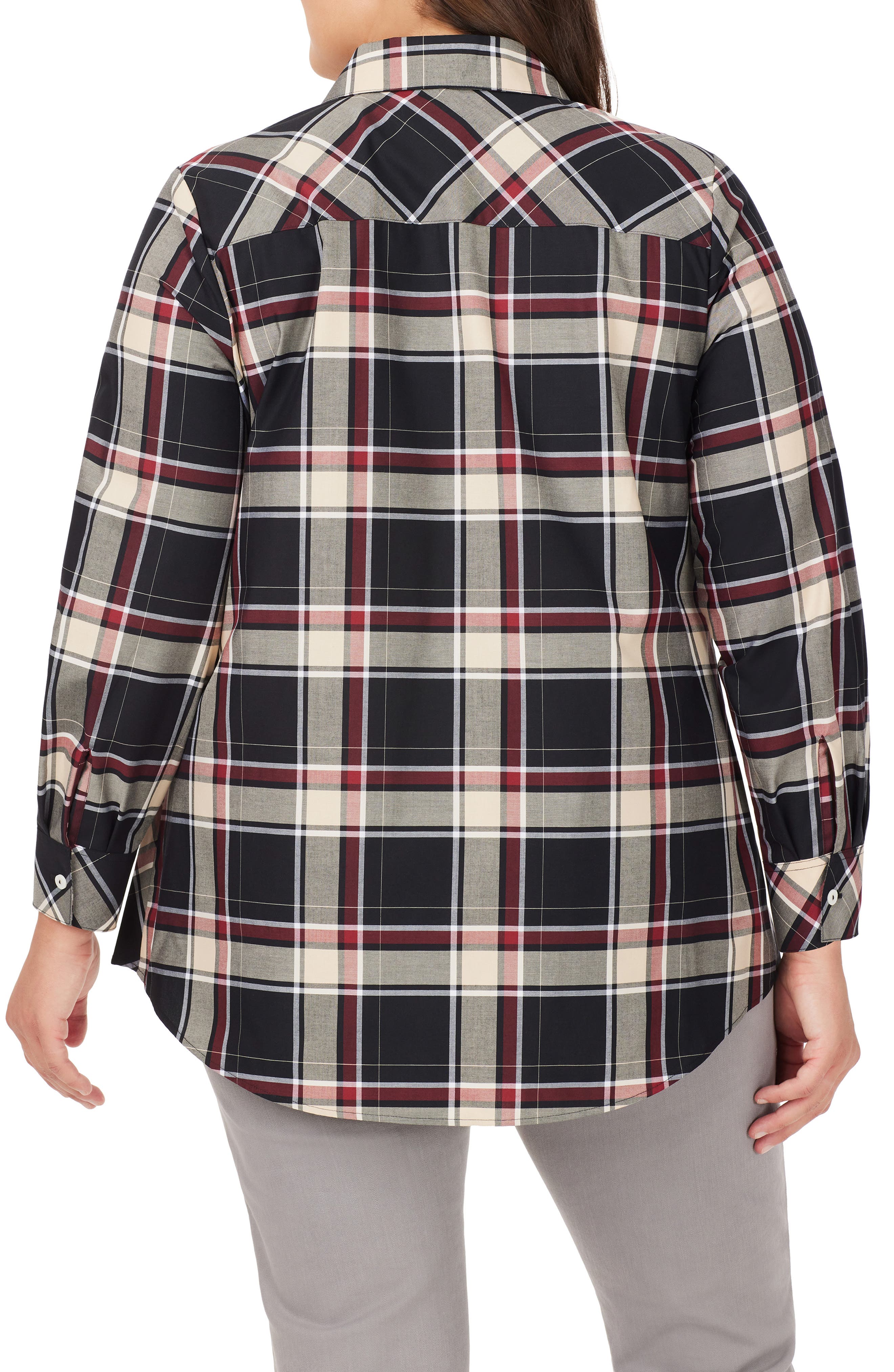 Cici Plaid Long Sleeve Tunic - image 2