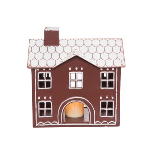 Multicolor Metal Light Up Gingerbread House Decorative Christmas
